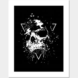 Skull X (bw) Posters and Art